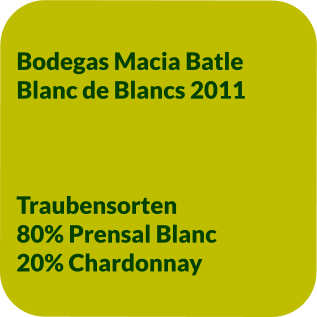 Bodegas Macia Batle Blanc de Blancs 2011     Traubensorten 80% Prensal Blanc 20% Chardonnay
